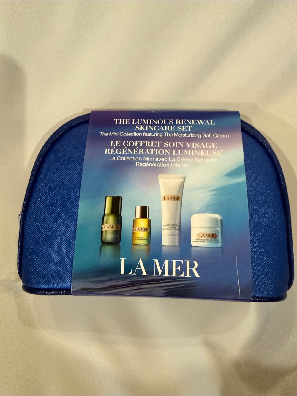 La Mer Skincare Travel Pouch in Deep Blue
